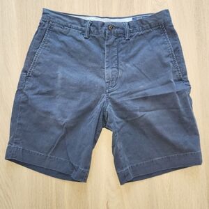 Polo by Ralph Lauren Classic Blue Flat Front Stretch Fabric Shorts, Size 30